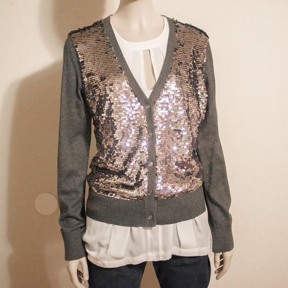 Michael Kors Grey Sequin Cardigan - Picture 4 of 7
